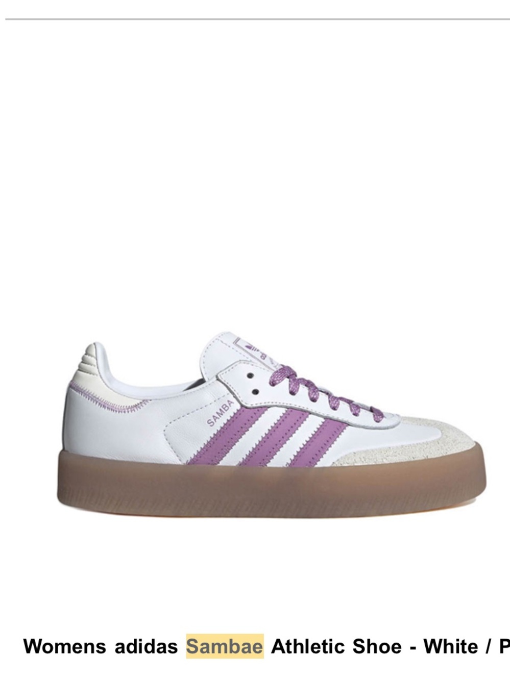 adidas Samba Sneakers - White with Purple Accents